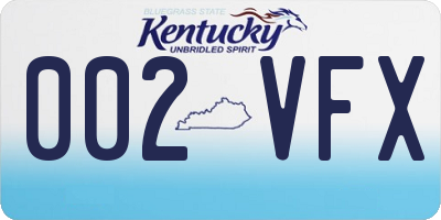 KY license plate 002VFX