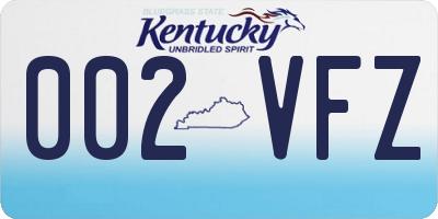 KY license plate 002VFZ