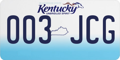 KY license plate 003JCG