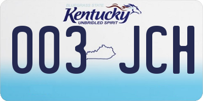 KY license plate 003JCH