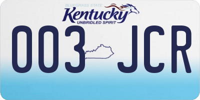 KY license plate 003JCR