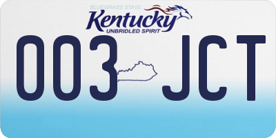 KY license plate 003JCT