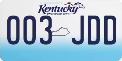 KY license plate 003JDD