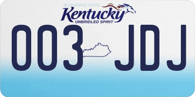 KY license plate 003JDJ