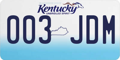KY license plate 003JDM