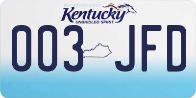 KY license plate 003JFD