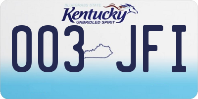 KY license plate 003JFI