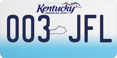 KY license plate 003JFL