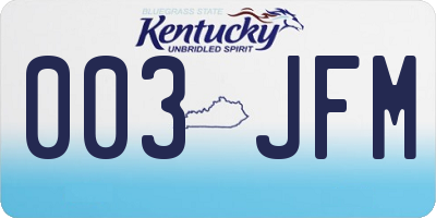 KY license plate 003JFM