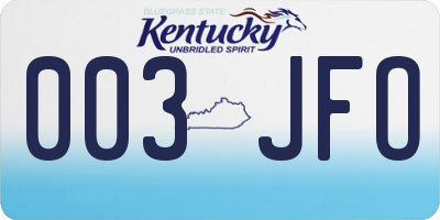 KY license plate 003JFO