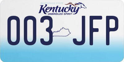 KY license plate 003JFP