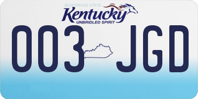 KY license plate 003JGD