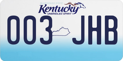 KY license plate 003JHB