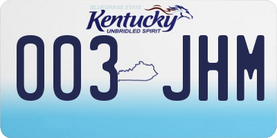 KY license plate 003JHM