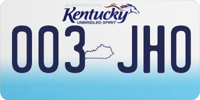 KY license plate 003JHO