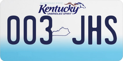 KY license plate 003JHS