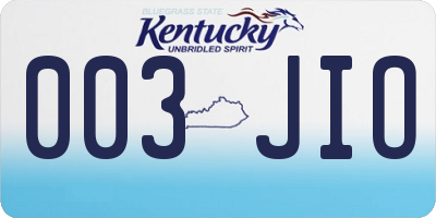 KY license plate 003JIO