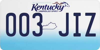 KY license plate 003JIZ