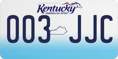 KY license plate 003JJC