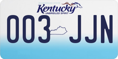 KY license plate 003JJN
