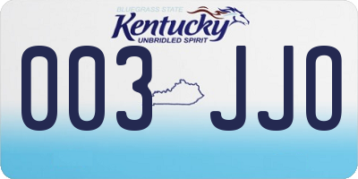 KY license plate 003JJO