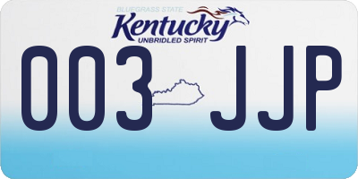 KY license plate 003JJP
