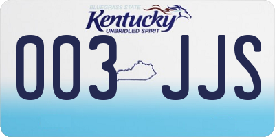 KY license plate 003JJS
