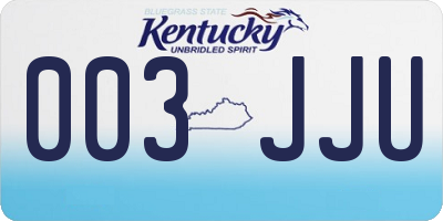 KY license plate 003JJU