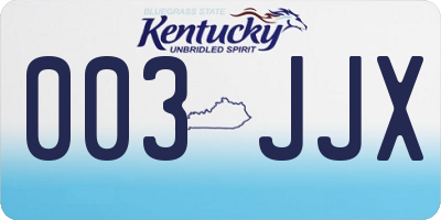 KY license plate 003JJX