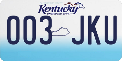 KY license plate 003JKU