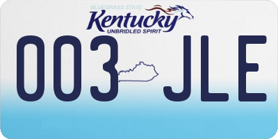 KY license plate 003JLE