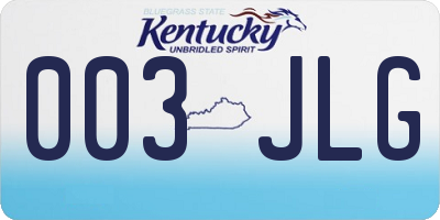 KY license plate 003JLG