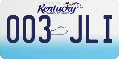 KY license plate 003JLI