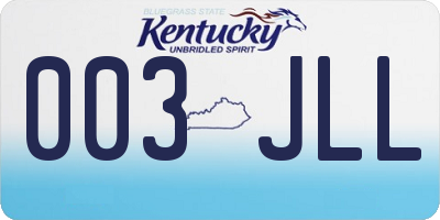 KY license plate 003JLL