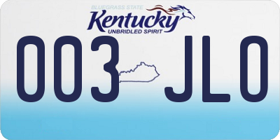 KY license plate 003JLO