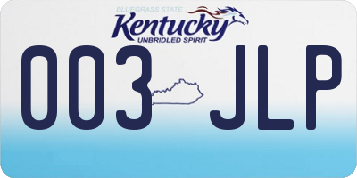 KY license plate 003JLP