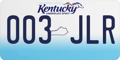 KY license plate 003JLR