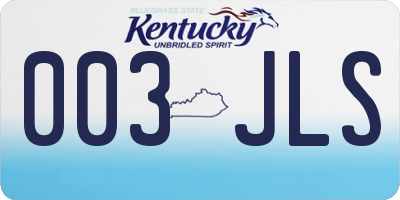 KY license plate 003JLS