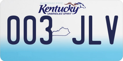 KY license plate 003JLV