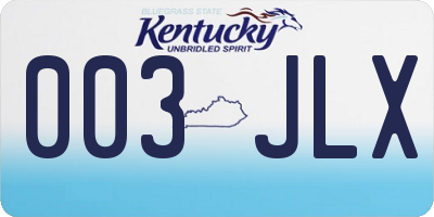 KY license plate 003JLX