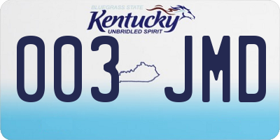 KY license plate 003JMD