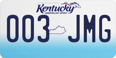 KY license plate 003JMG