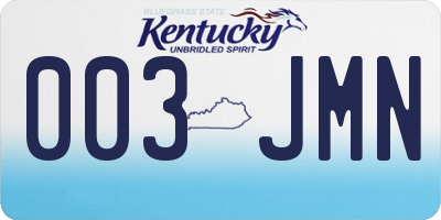 KY license plate 003JMN