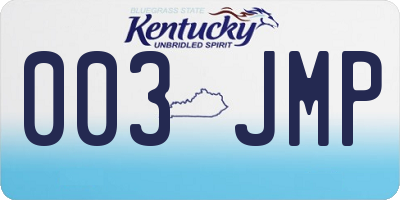 KY license plate 003JMP