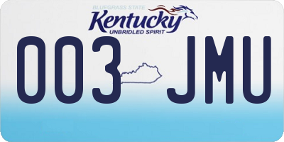 KY license plate 003JMU