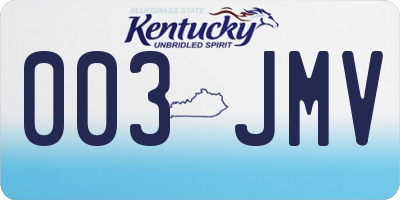 KY license plate 003JMV