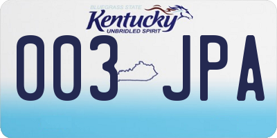 KY license plate 003JPA