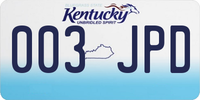 KY license plate 003JPD