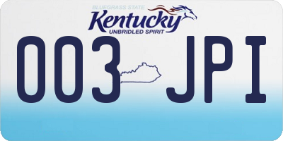 KY license plate 003JPI