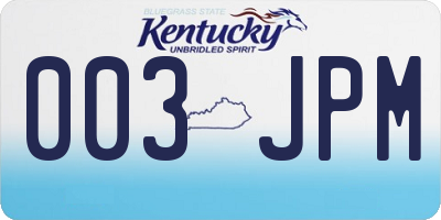 KY license plate 003JPM
